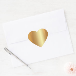Blank Template Custom Modern Elegant Gold Heart Sticker
