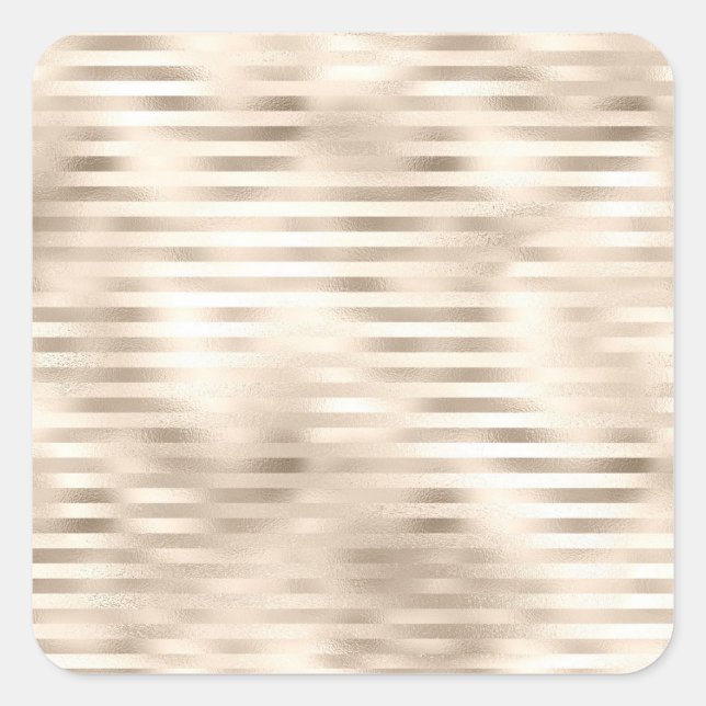 Blank Template DIY Text, Gold Stripes Square Sticker (Front)