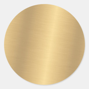 Blank Template Elegant Faux Gold Metallic Look Classic Round Sticker