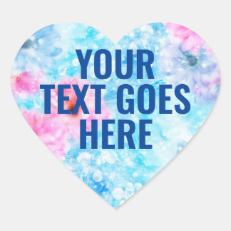 Blank Template Floral Heart Add Your Text Sticker