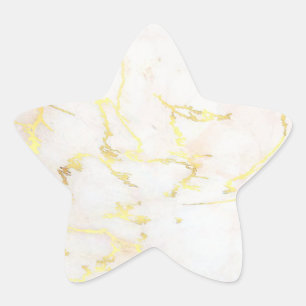 Blank Template Gold Marble Add Your Text Modern Star Sticker