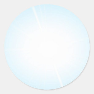 Blank Template light blue rays minimal design Classic Round Sticker