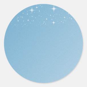 Blank Template light blue stars minimal design Classic Round Sticker