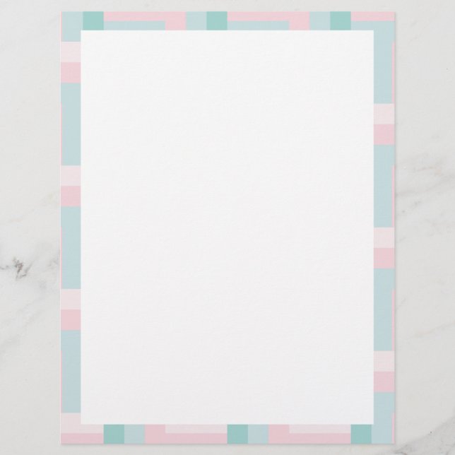 Blank Template Pink Blue Green Custom Modern Letterhead (Front)