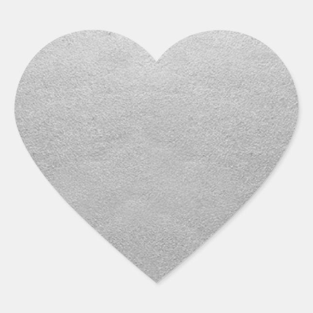 Blank Template Silver Foil Add Your Text or Logo Heart Sticker (Front)