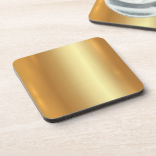 Blank Template Your Custom Text QR Code Gold Logo Coaster