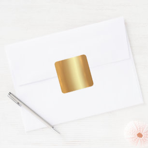 Blank Template Your Custom Text QR Code Logo Gold Square Sticker