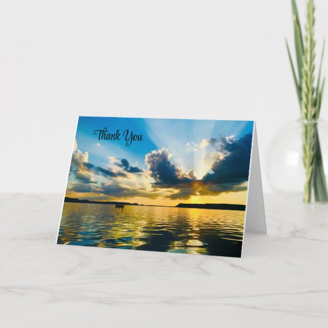 Blank Thank You Card Beautiful Sunset (Front)