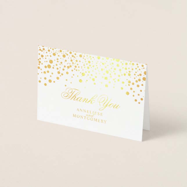 Blank Thank You - Confetti Gold Dot Foil Card (Front)