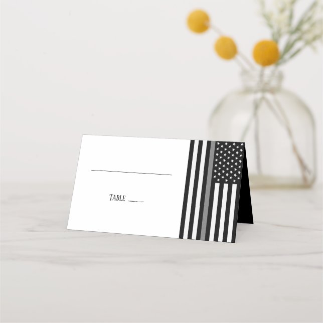 Blank Thin Grey Line Place Card (Front)