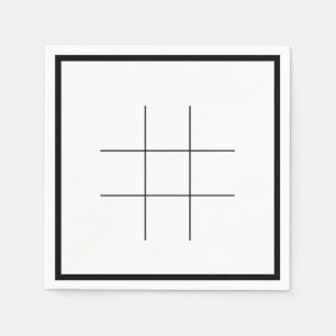 Blank Tic Tac Toe Grid Party Table Fun Quick Game  Napkin