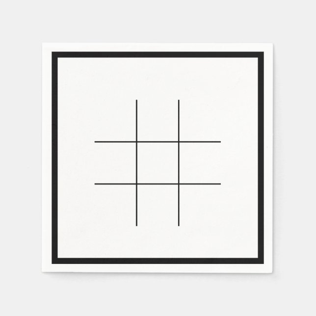 Blank Tic Tac Toe Grid Party Table Fun Quick Game  Napkin (Front)