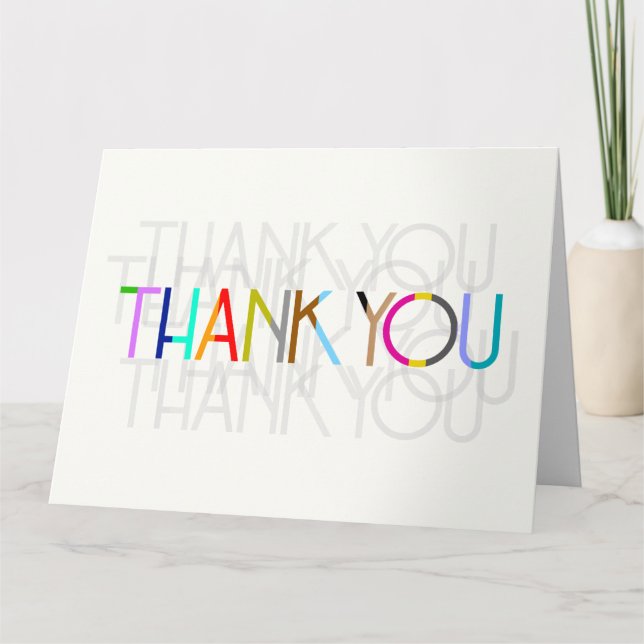 Blank Unisex Thank You Typography Card (Front)