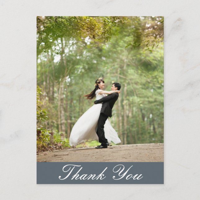 Blank - Vertical Custom Wedding Photo Thank You Postcard (Front)