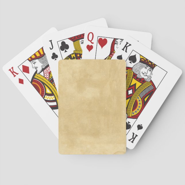 Blank Vintage Aged Paper Playing Cards (Back)