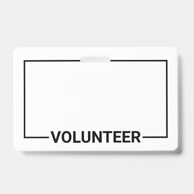 Blank Volunteer Badge ID Badge (Front)
