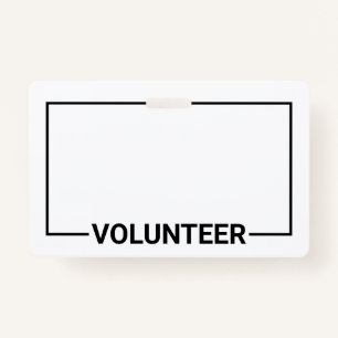 Blank Volunteer Badge ID Badge