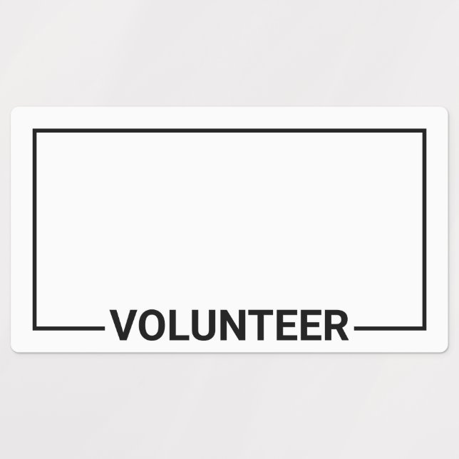 Blank Volunteer Name Badge (Design 1)
