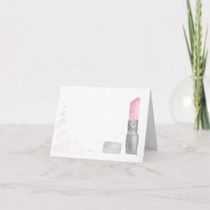 Blank Watercolor Lipstick Note Card