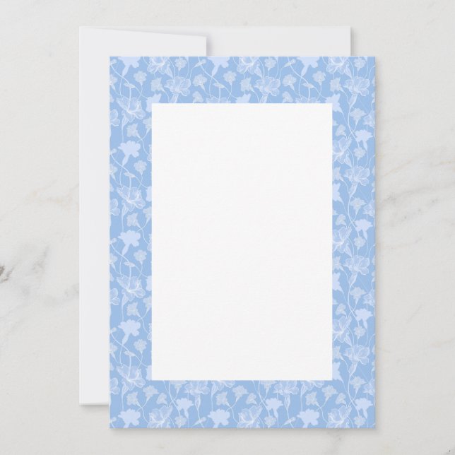 Blank Wedding Invitation - blue porcelain (Front)