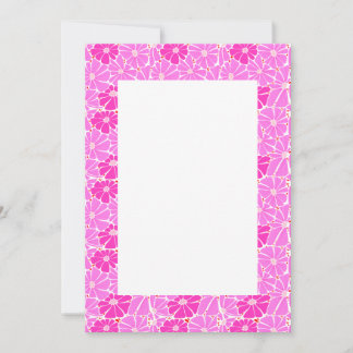 Blank Wedding Invitation - pink daisy