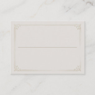 Blank Wedding Taupe Timeless Place Card