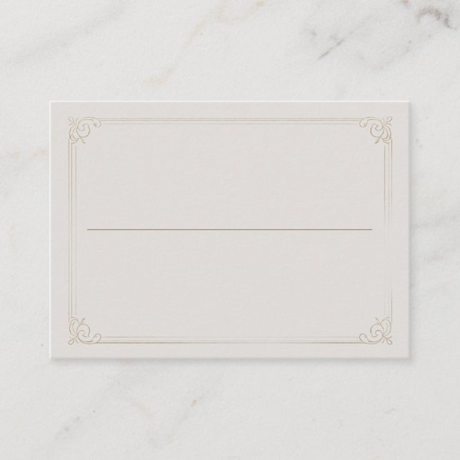 Blank Wedding Taupe Timeless Place Card (Front)