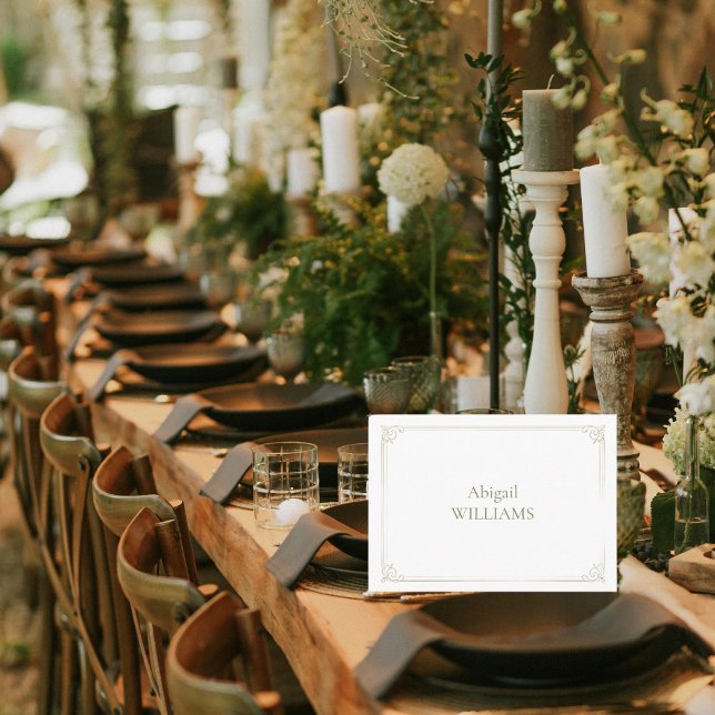 Blank Wedding White Timeless Place Card (Creator Uploaded)
