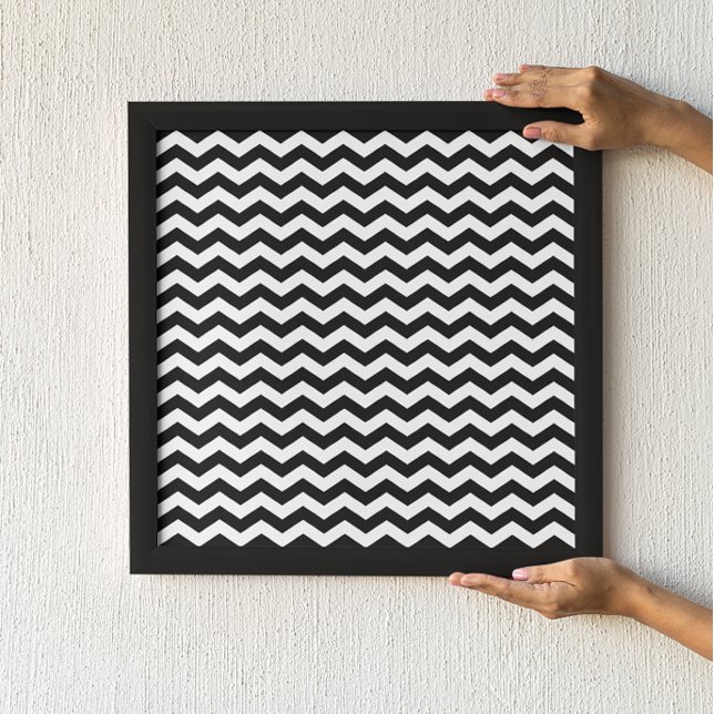 Blank White and Black Chevron Pattern Poster (Creator Uploaded)