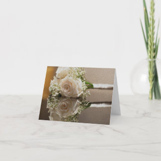 Blank White Roses Note Cards