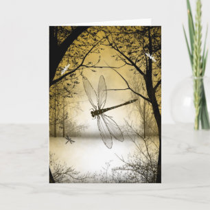 Blank Woodland Dragonfly Greeting Card