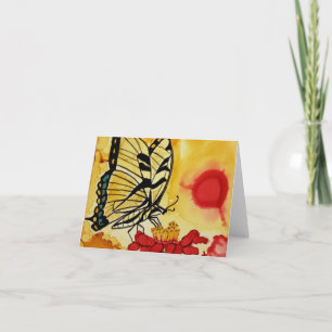 Blank yellow butterfly greeting card