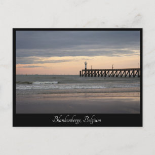 Blankenberge sunset, Belgian Coast Postcard