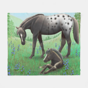 Blanket Appaloosa Horse and Foal Fleece Blanket