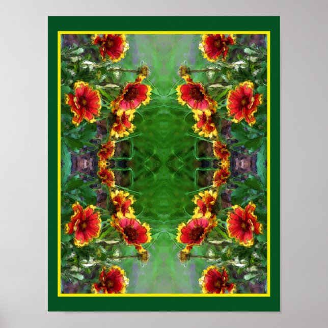 Blanket Flower Daisies Watercolor Abstract Poster (Front)