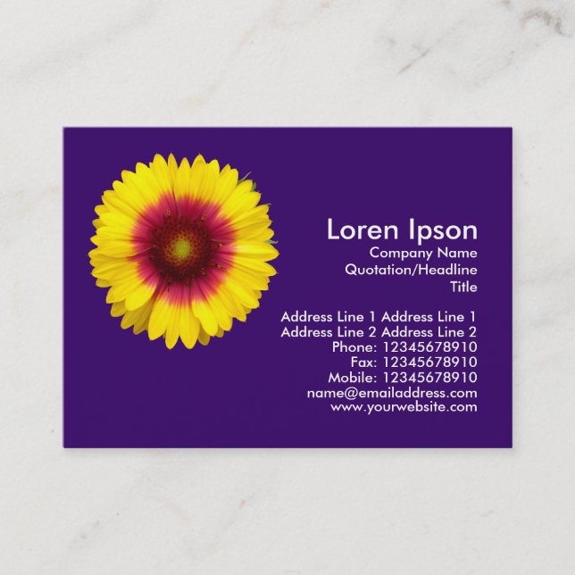 Blanket Flower - Dark Violet Business Card (Front)