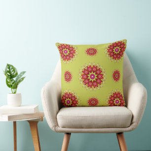 Blanket Flowers on Green Cushion