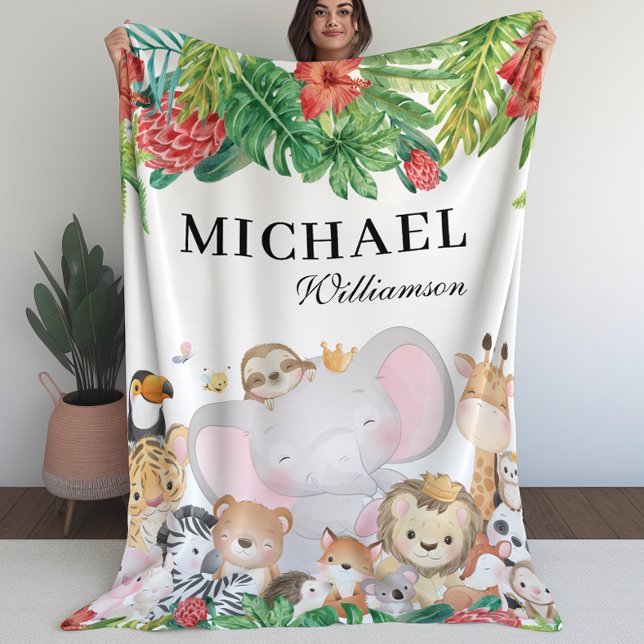 Blanket for Kids with Lovely Jungle Animals  (Blanket for Kids with Lovely Jungle Animals (L))