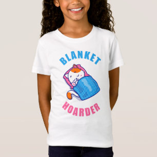 Blanket Hoarder – Women & Girls Funny Cat Pajama  T-Shirt
