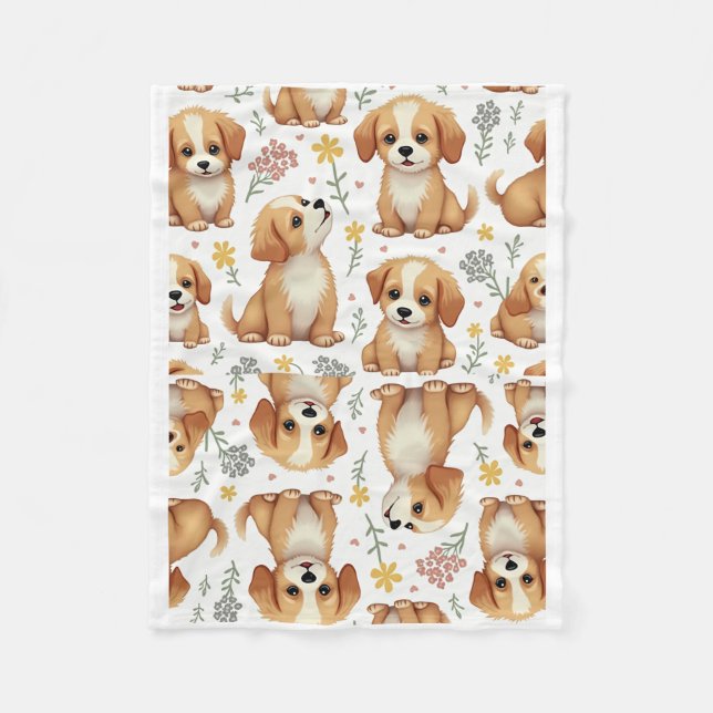 Blanket with cute dog pattern (Front)