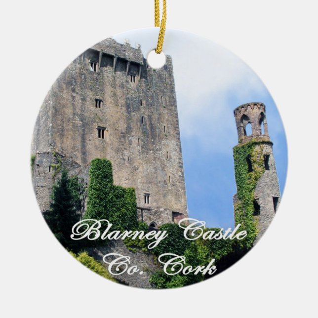 Blarney Castle, Ireland. Irish Christmas Ornament. Ceramic Tree Decoration (Front)