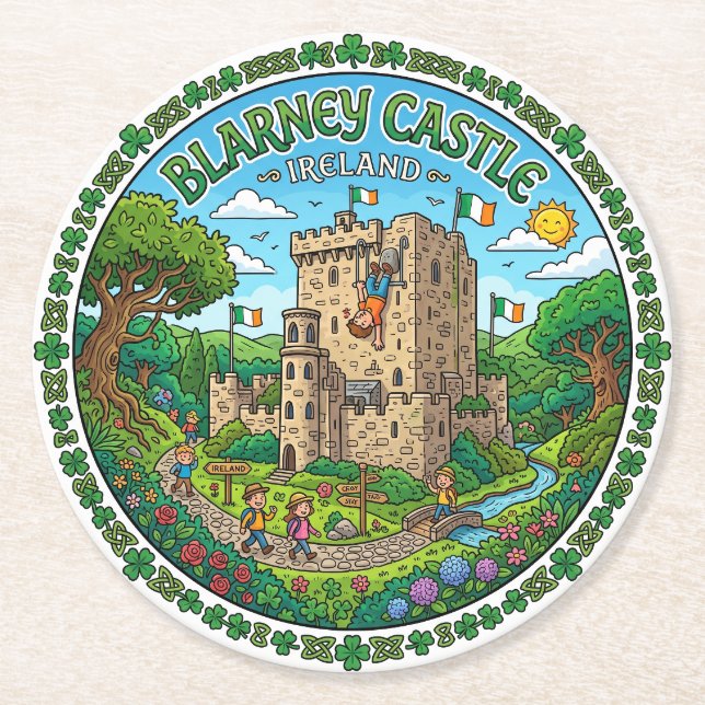 Blarney Castle Ireland Round Paper Coaster (Front)