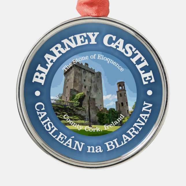 Blarney Castle (rd) Metal Tree Decoration (Front)