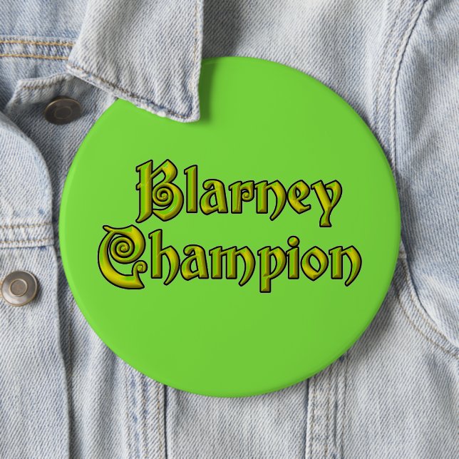 Blarney Champion lime green colossal button (In Situ)