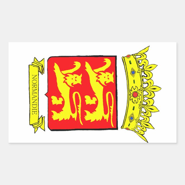 BLASON NORMANDY RECTANGULAR STICKER (Front)