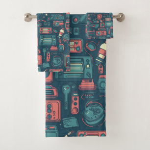 Blast From the Past: 80's Tech Bath Towel Set
