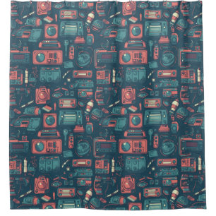Blast From the Past: 80's Tech Shower Curtain
