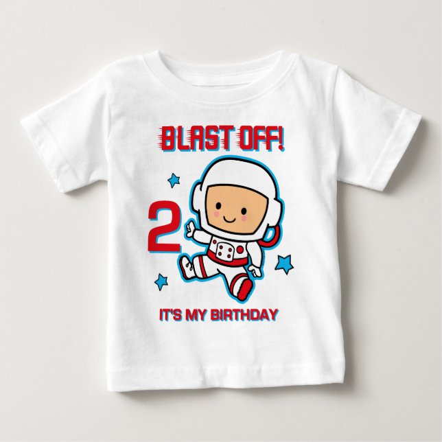 Blast Off 2nd Birthday T-Shirt (Front)