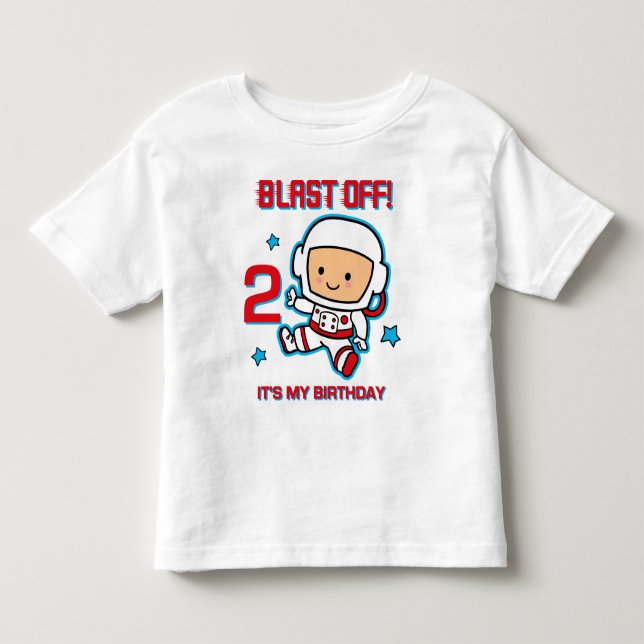 Blast Off 2nd Birthday T-Shirt (Front)