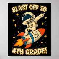 Blast Off 4th Grade Rocket Dab Space Cool School V